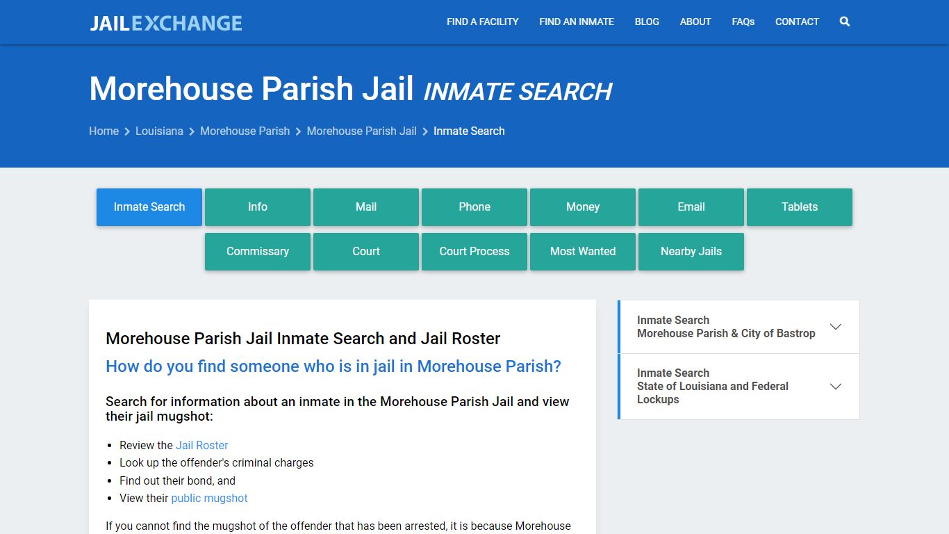 Inmate Search: Roster & Mugshots - Morehouse Parish Jail, LA