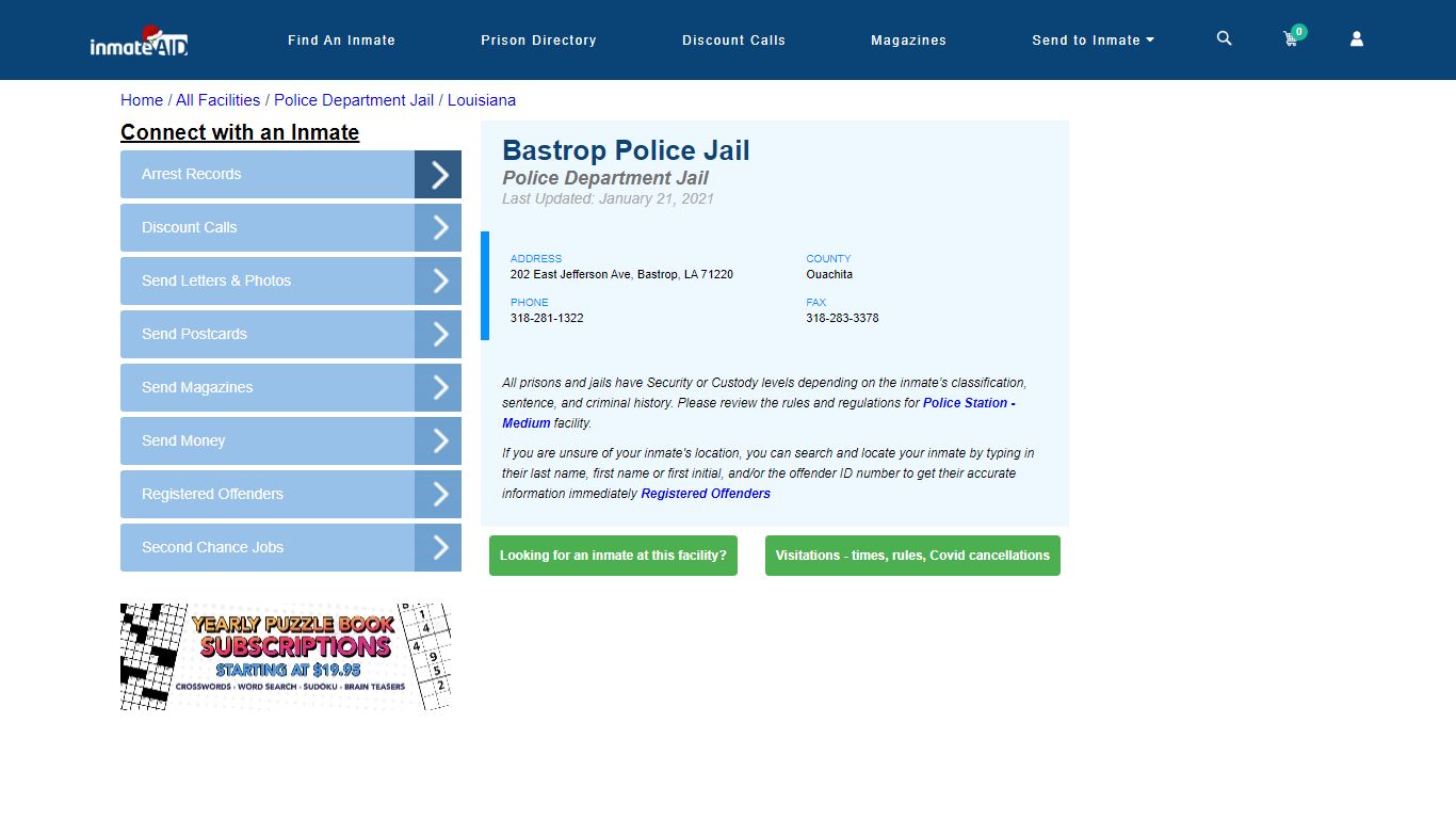 Bastrop Police Jail & Inmate Search - Bastrop, LA